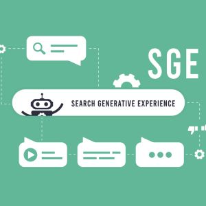 SGE Search Generative Experience concept. Generative AI powere